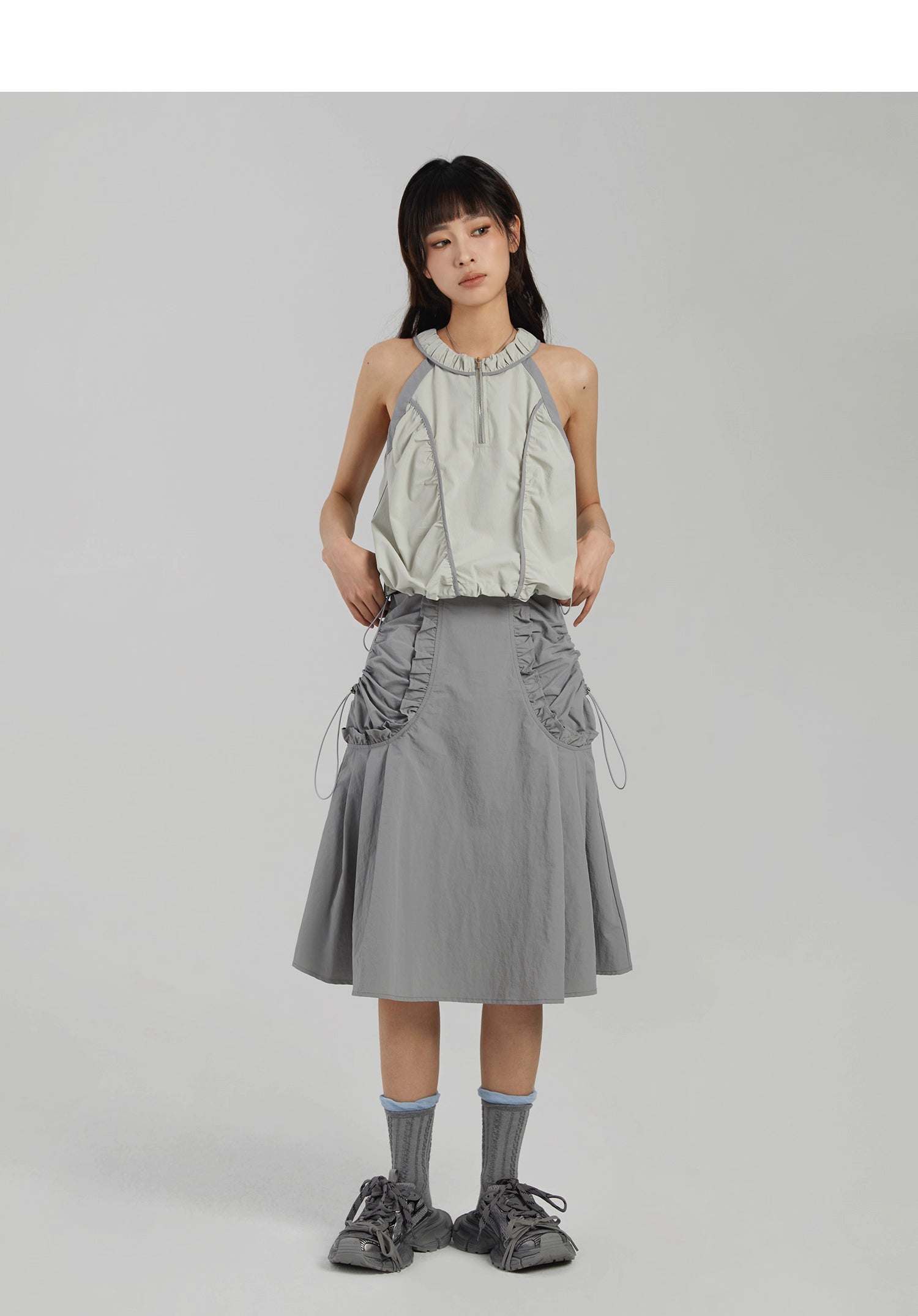 Ruched Pocket Skirt