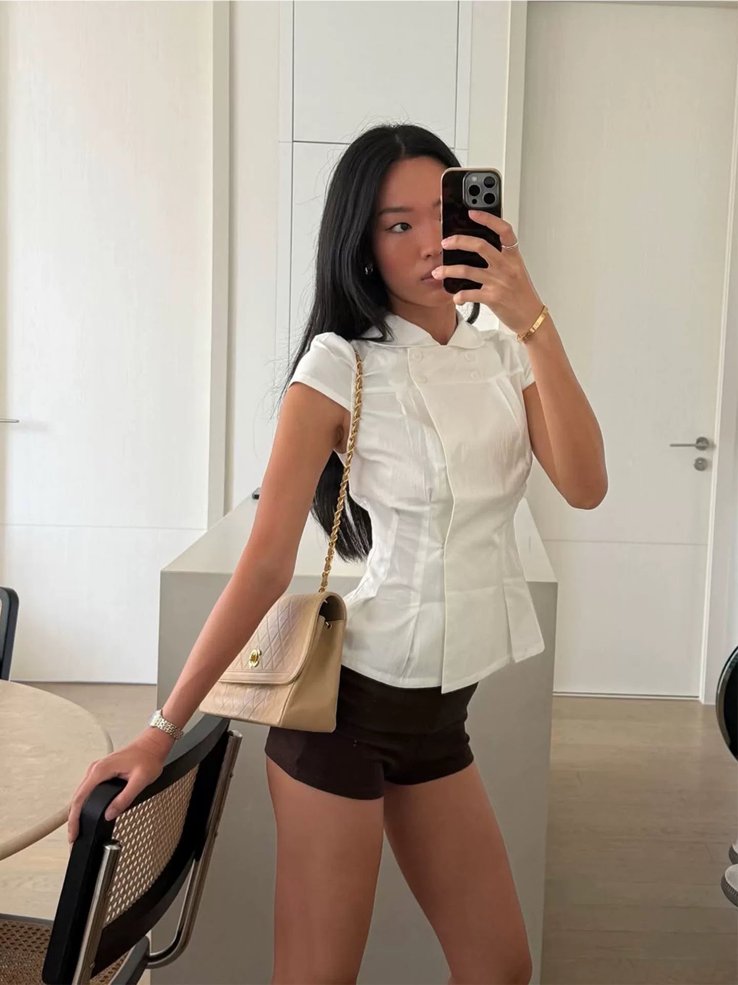 Missy Tailored Cap Sleeve Blouse