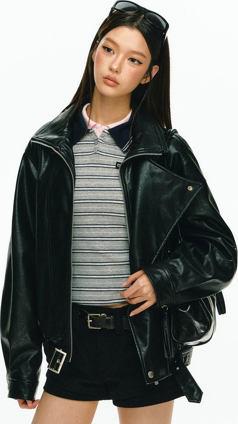 Model Off-Duty Biker Jacket