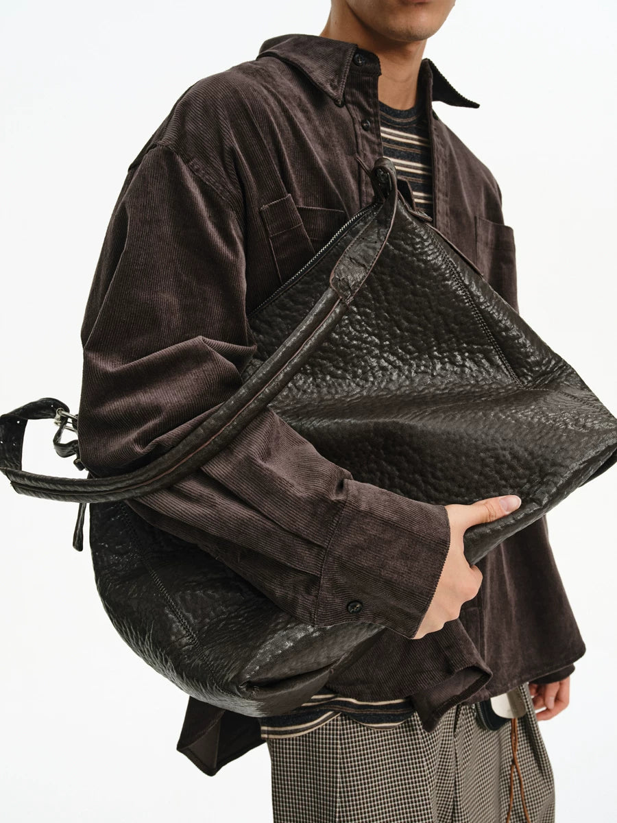 Textured Oversized Slouch Shoulder Bag
