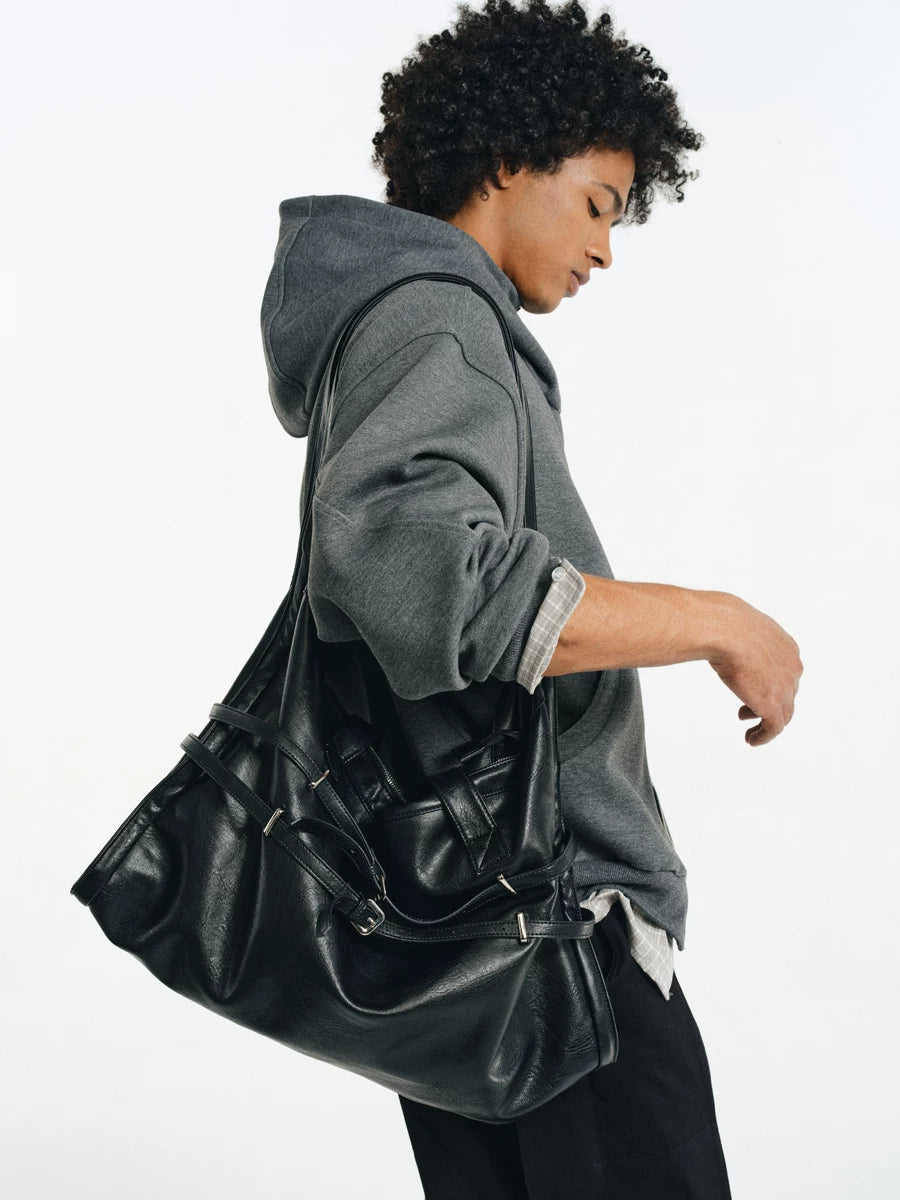Strapped Buckle Soft-Structure Shoulder Bag