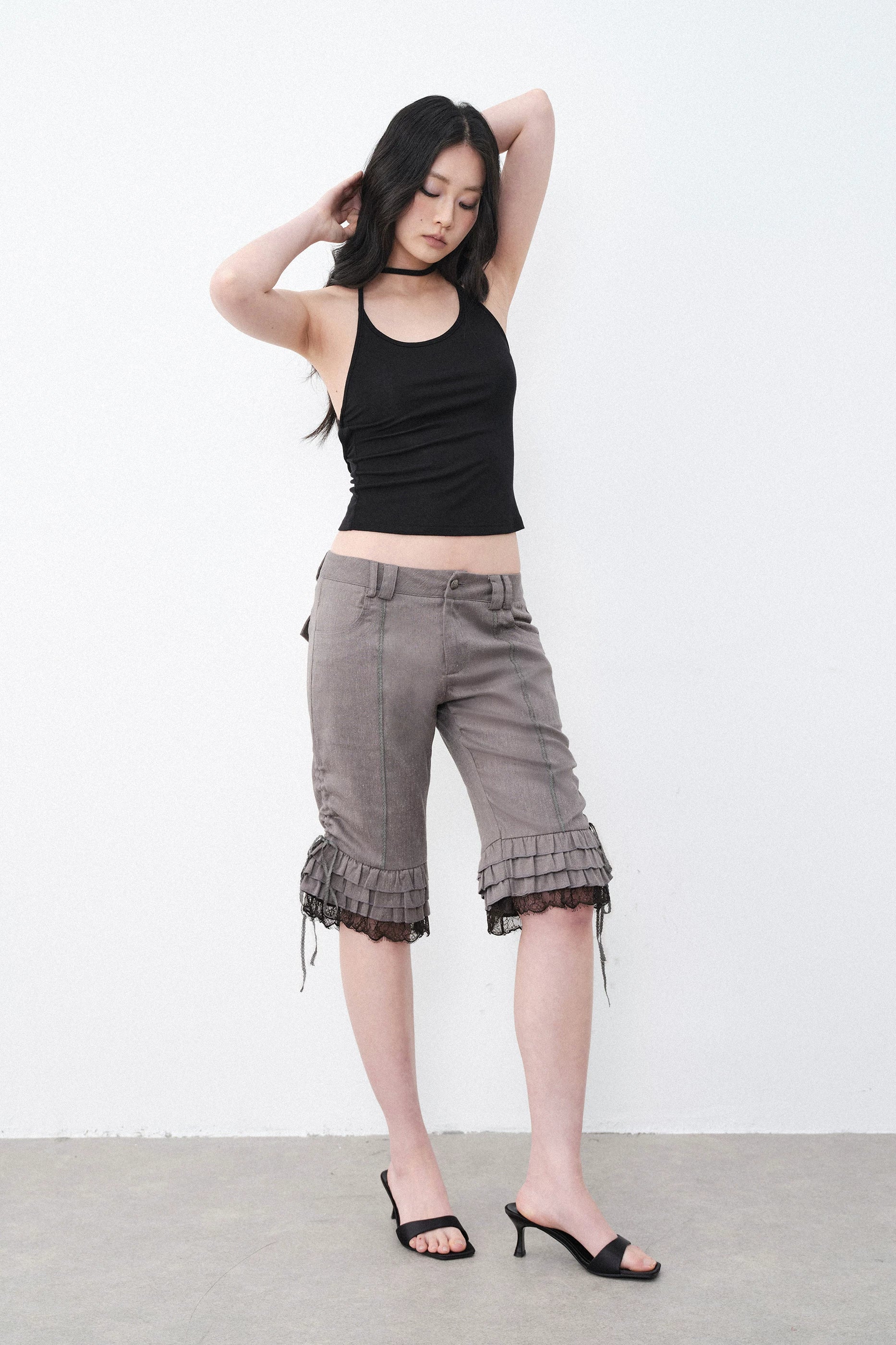 Ruffle Lace Hem Shorts