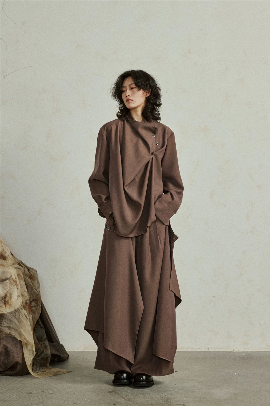 Sculptural Oversized Draped Tunic