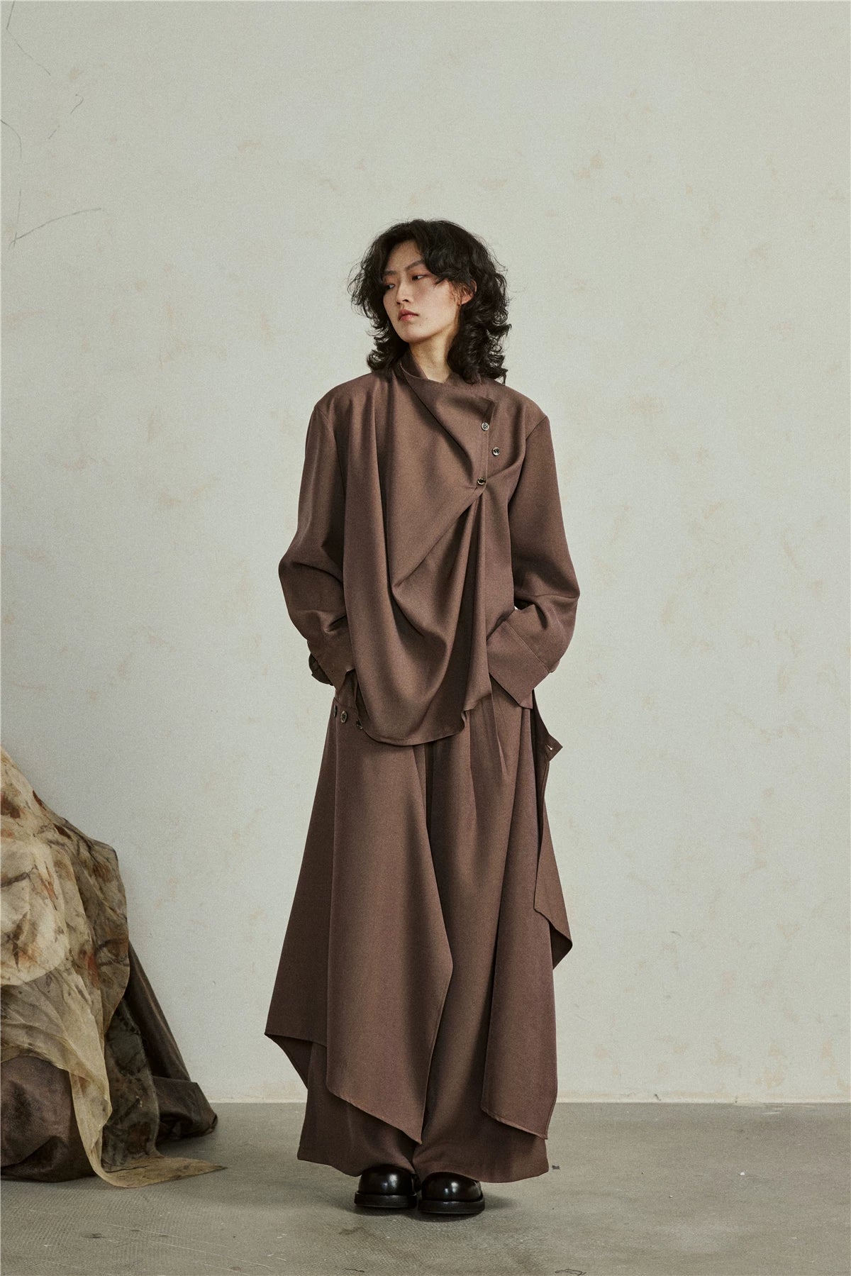 Sculptural Oversized Draped Tunic
