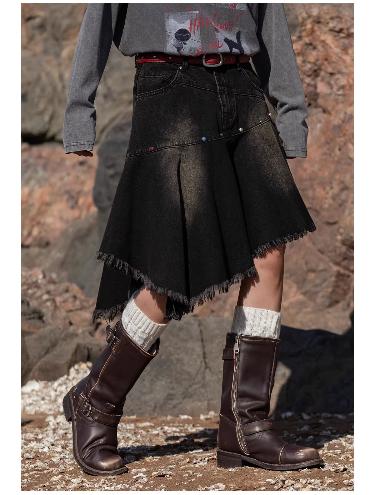 Obsidian Form Midi Skirt