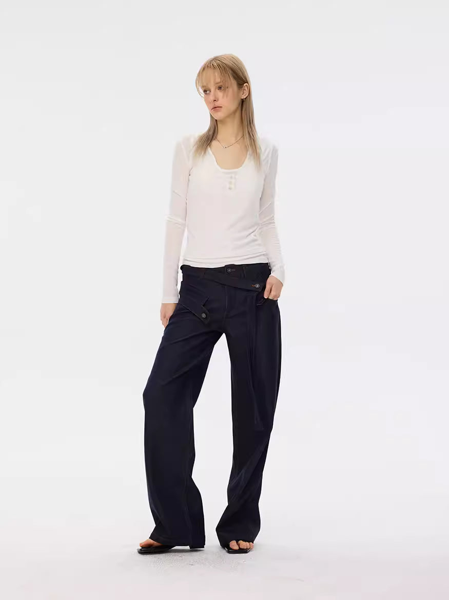 Asymmetric Wrap Jeans