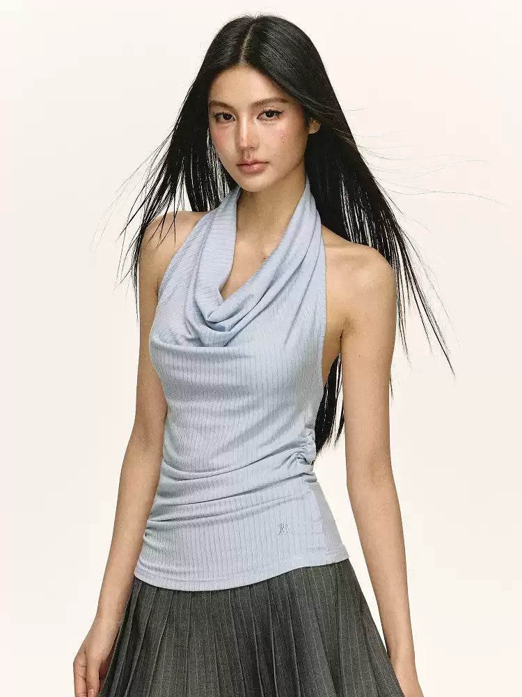 Sling neck Lyocell Halter Top