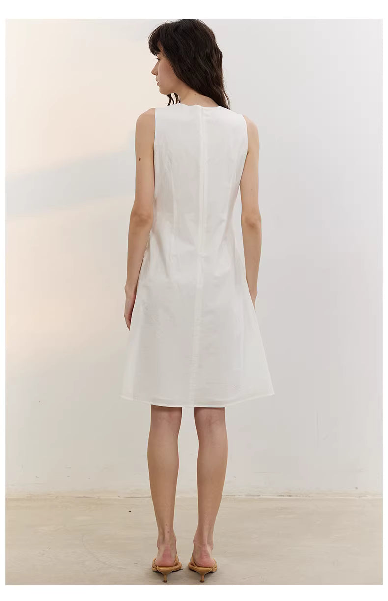 Arbour Ruched Column Dress in White or Black Ink