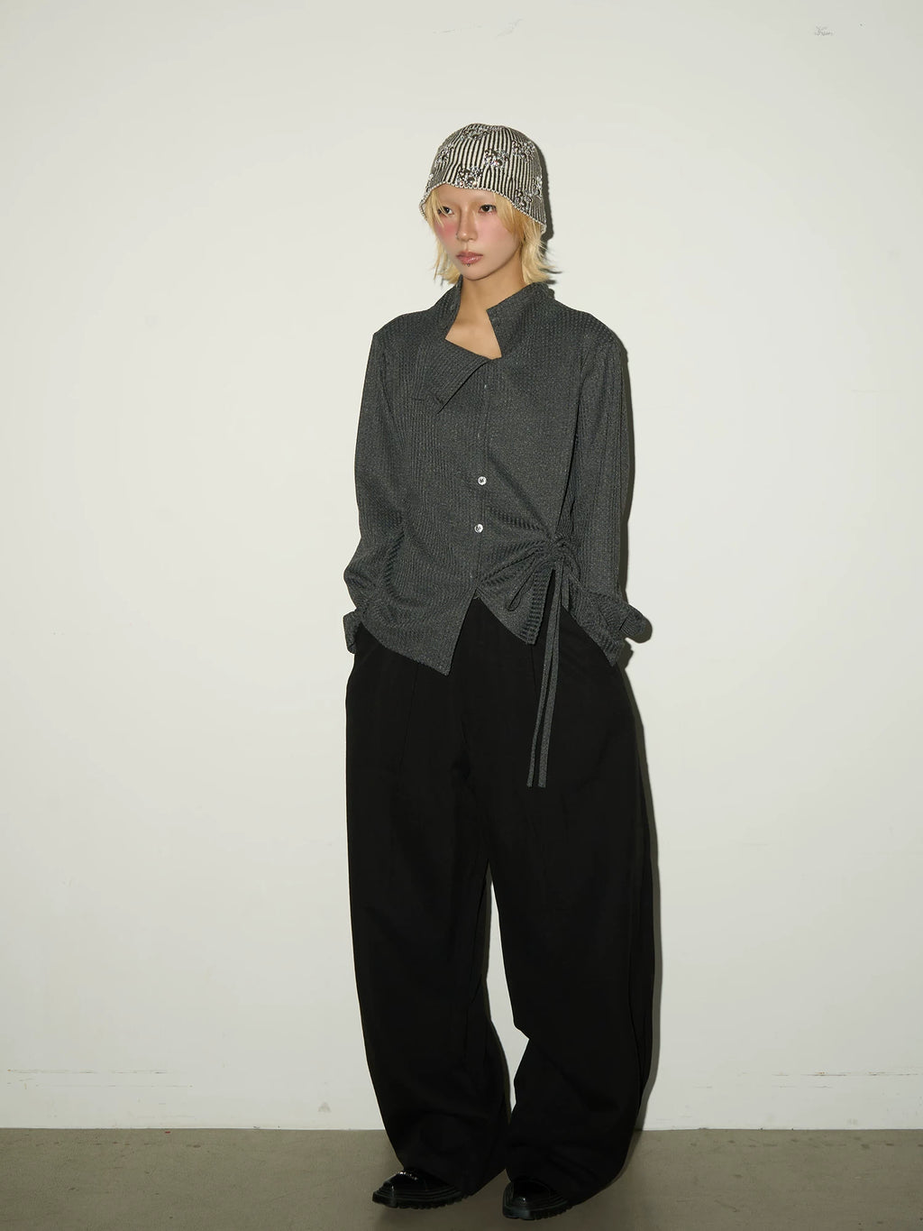 Side Gather Tie Shirt