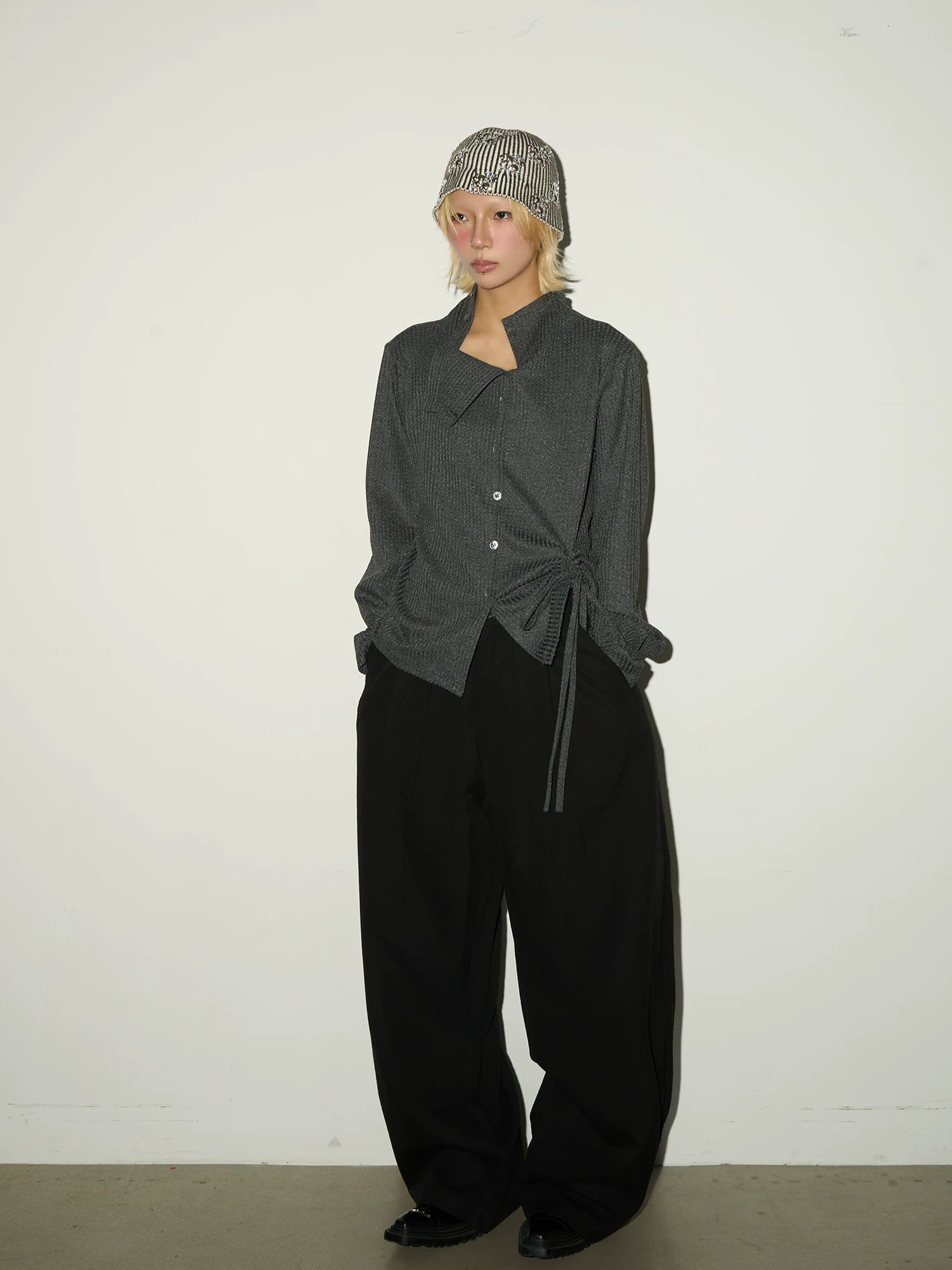 Side Gather Tie Shirt