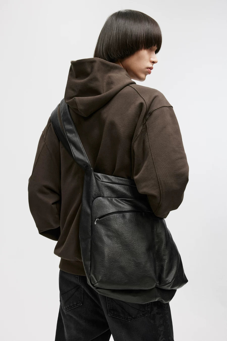 Bow Strap Slouch Messenger Bag