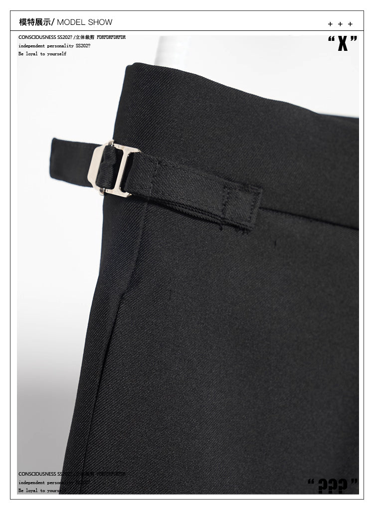 Pleated Trousers with Adjustable Waist