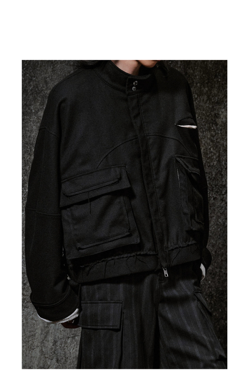 Blouson Jacket in Black Ink