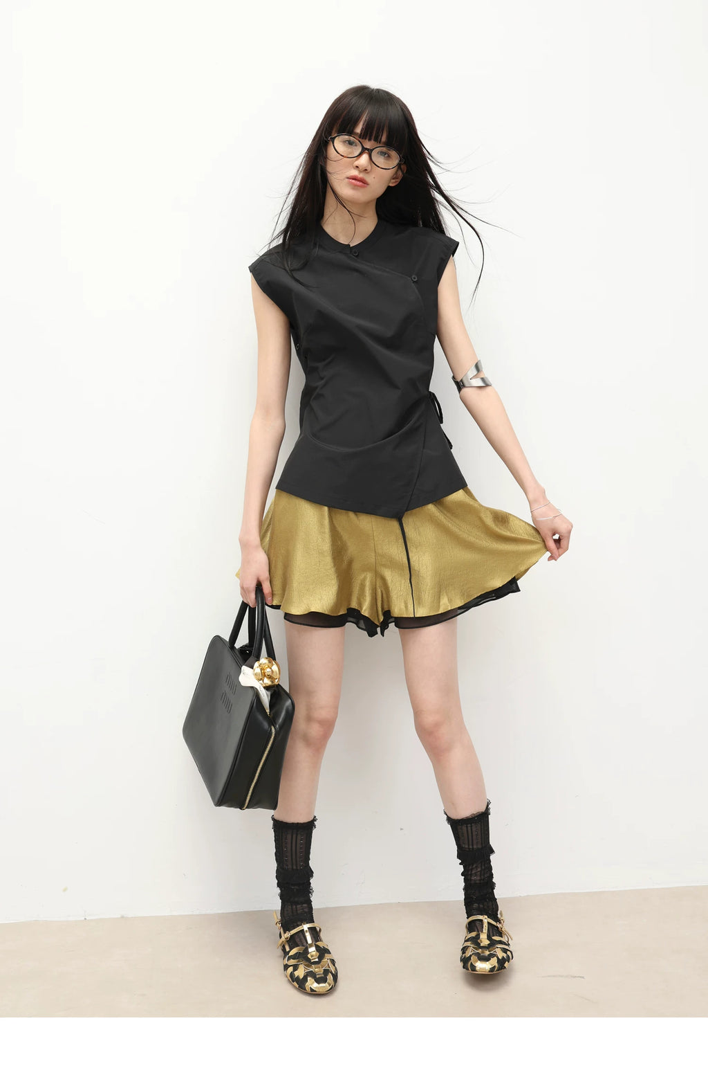 Asymmetric Wrap Sleeveless Top