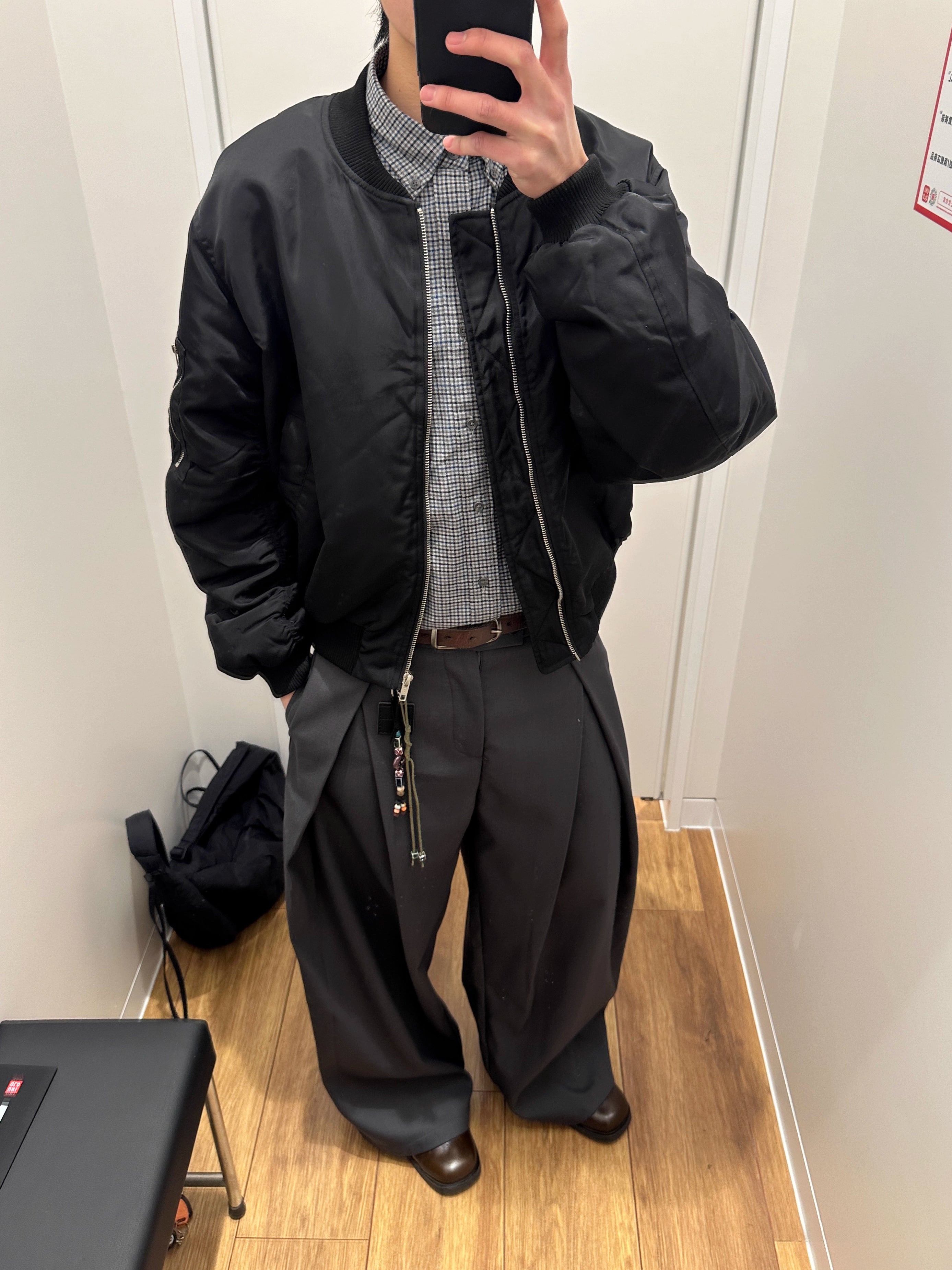 Curved Blade Trousers in Black Ink