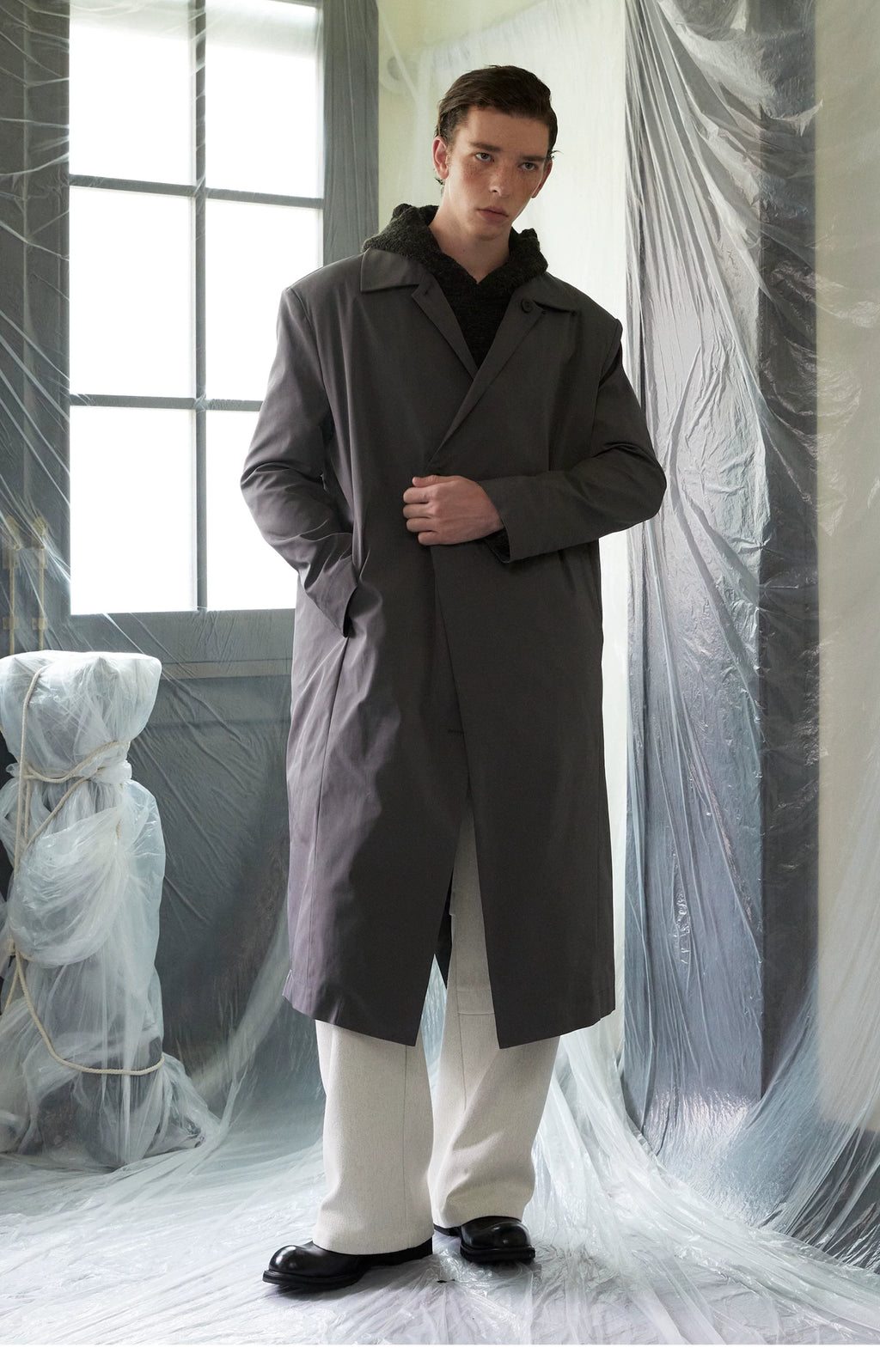 Single-Breasted Longline Mac Coat