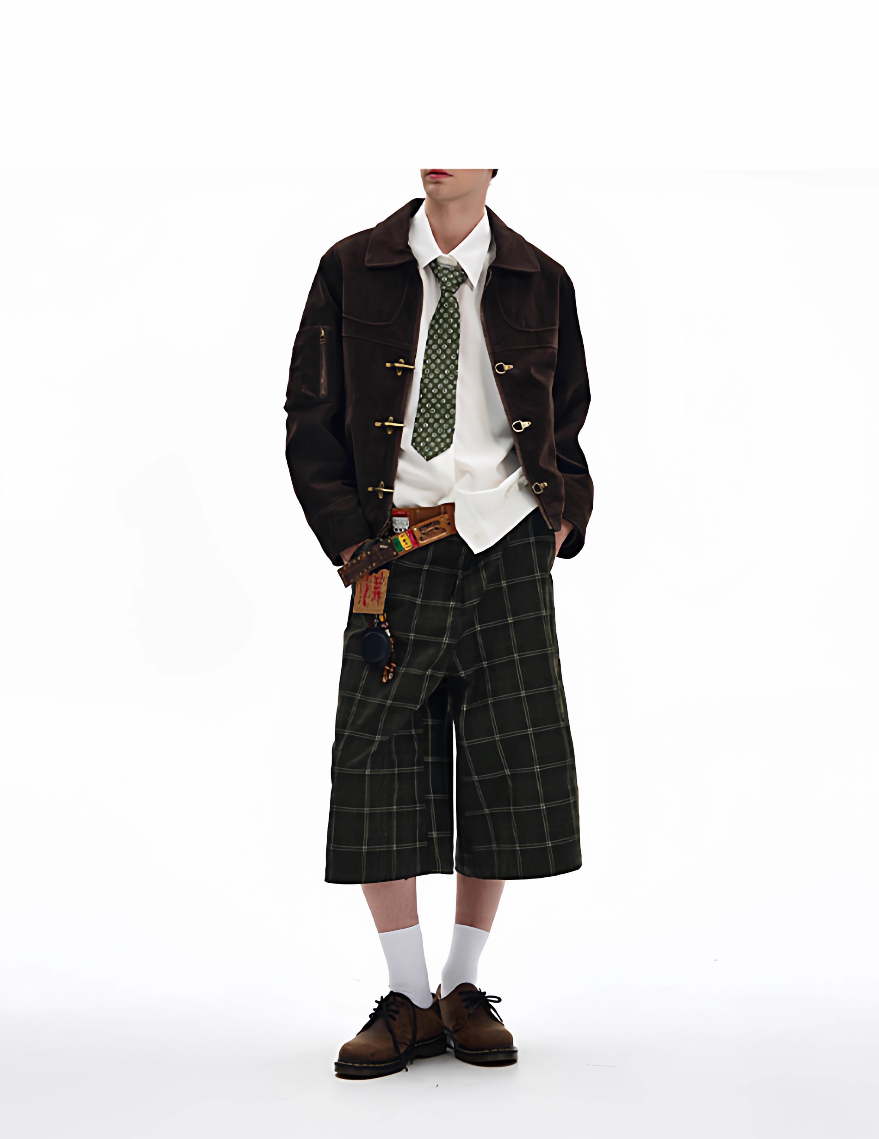 Croc-Clasp Suede Bomber