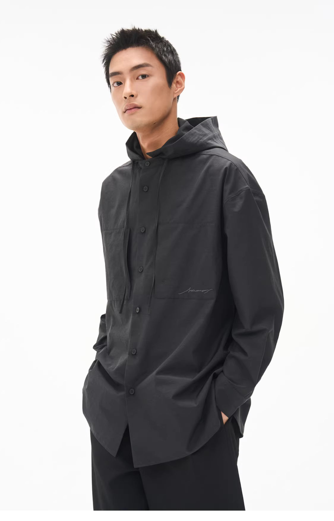 Micro-Topography Hooded Jacket