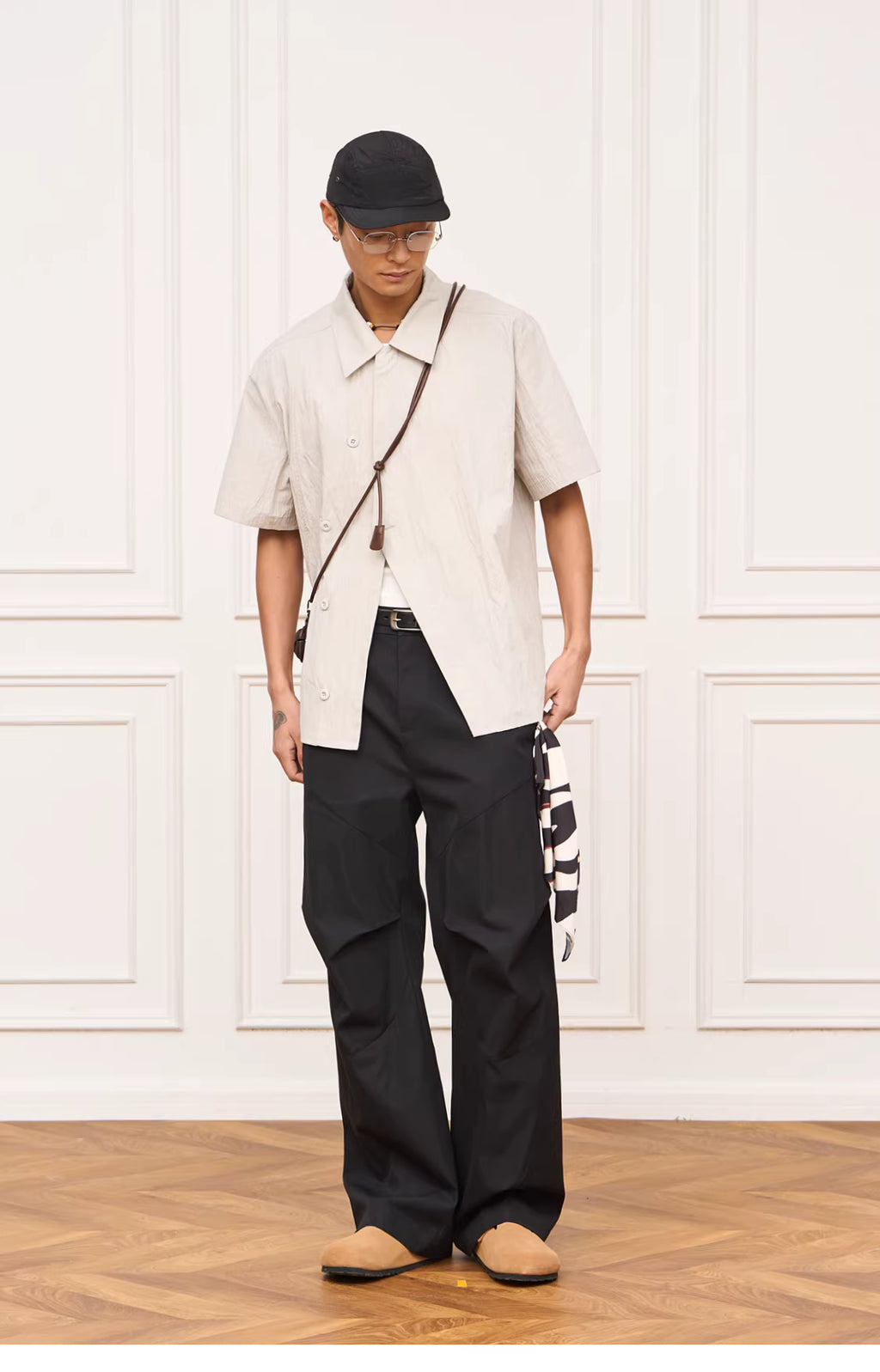 Technical Asymmetric Double-Breasted Shirt