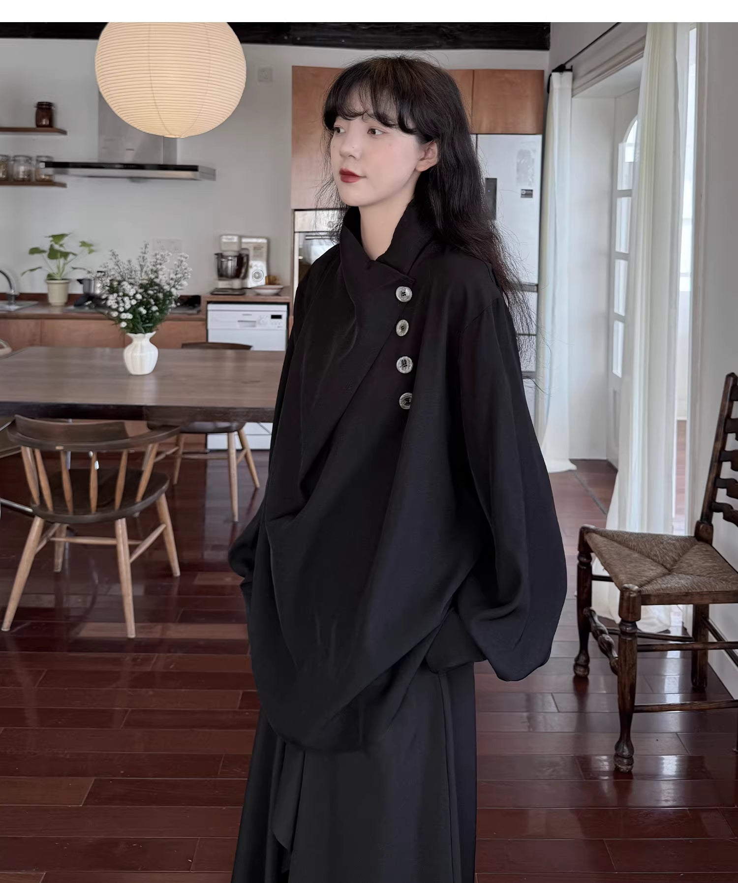 Sculptural Oversized Draped Tunic