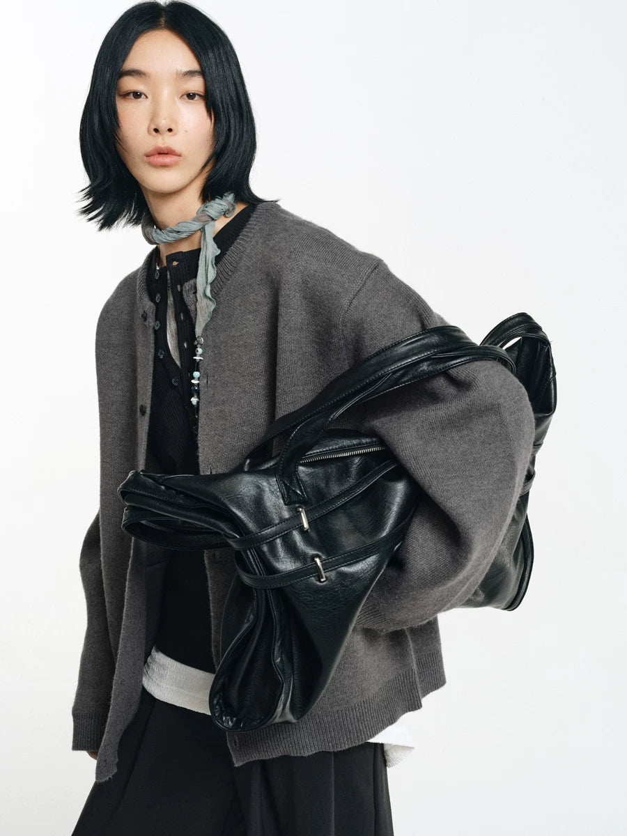 Strapped Buckle Soft-Structure Shoulder Bag