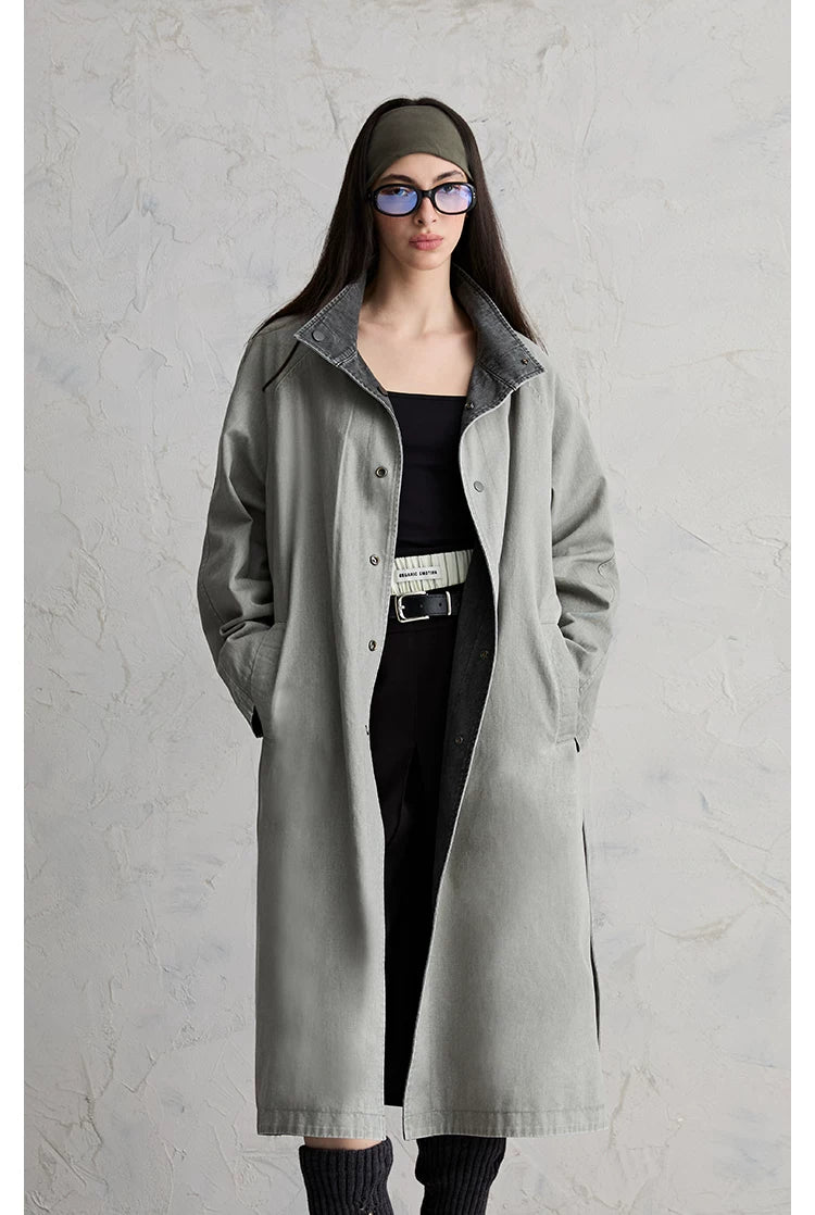 Mineral Wash Reversible Coat Jacket
