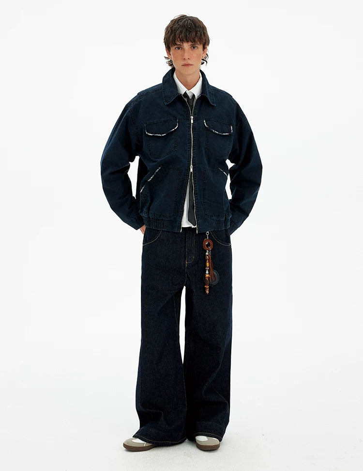 Contrast Trim Workwear Blouson