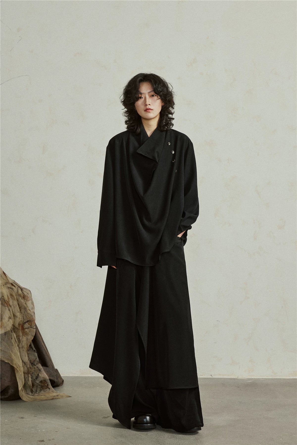 Sculptural Oversized Draped Tunic