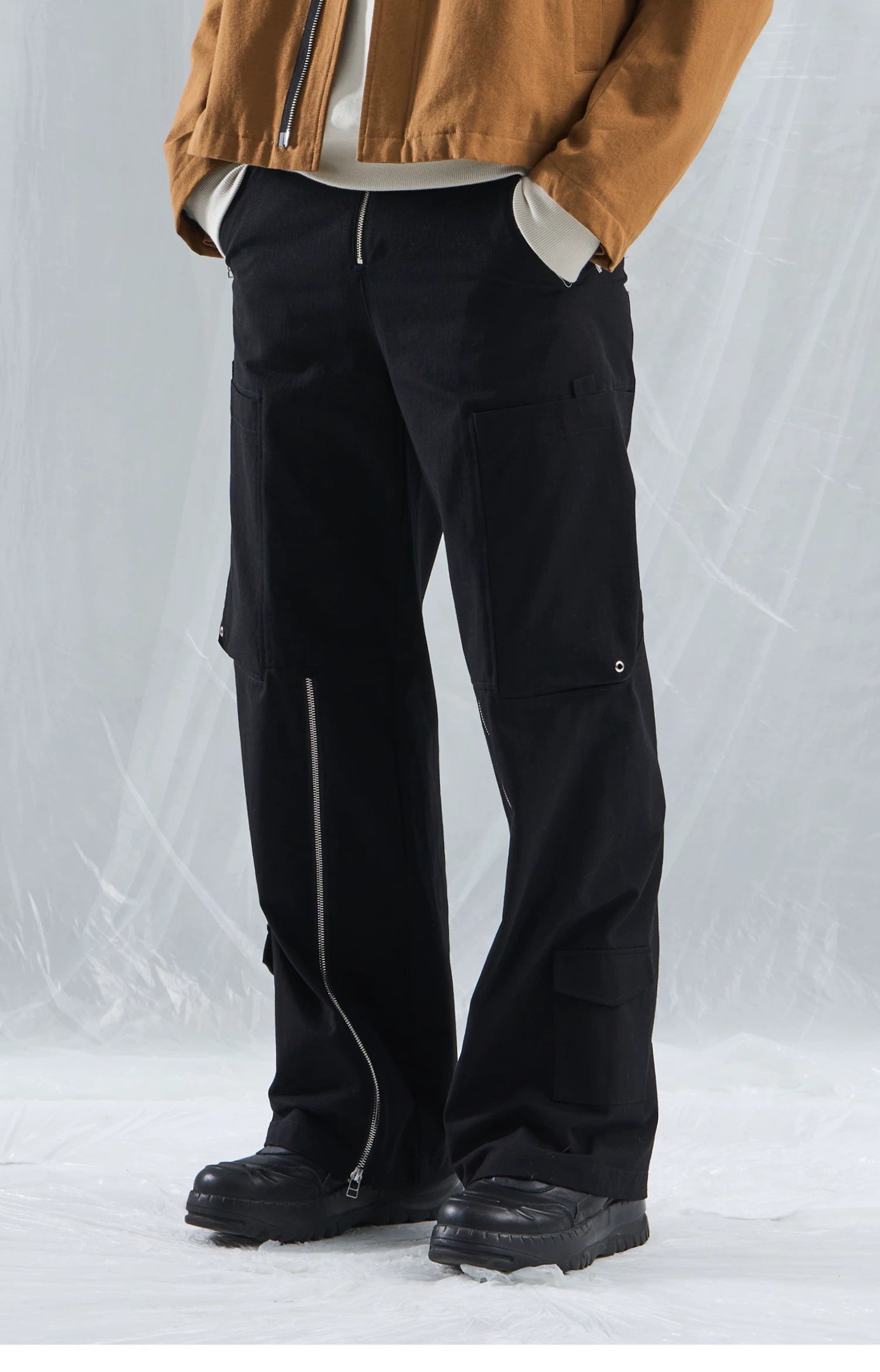 Zip Hem Utility Cargo Trousers