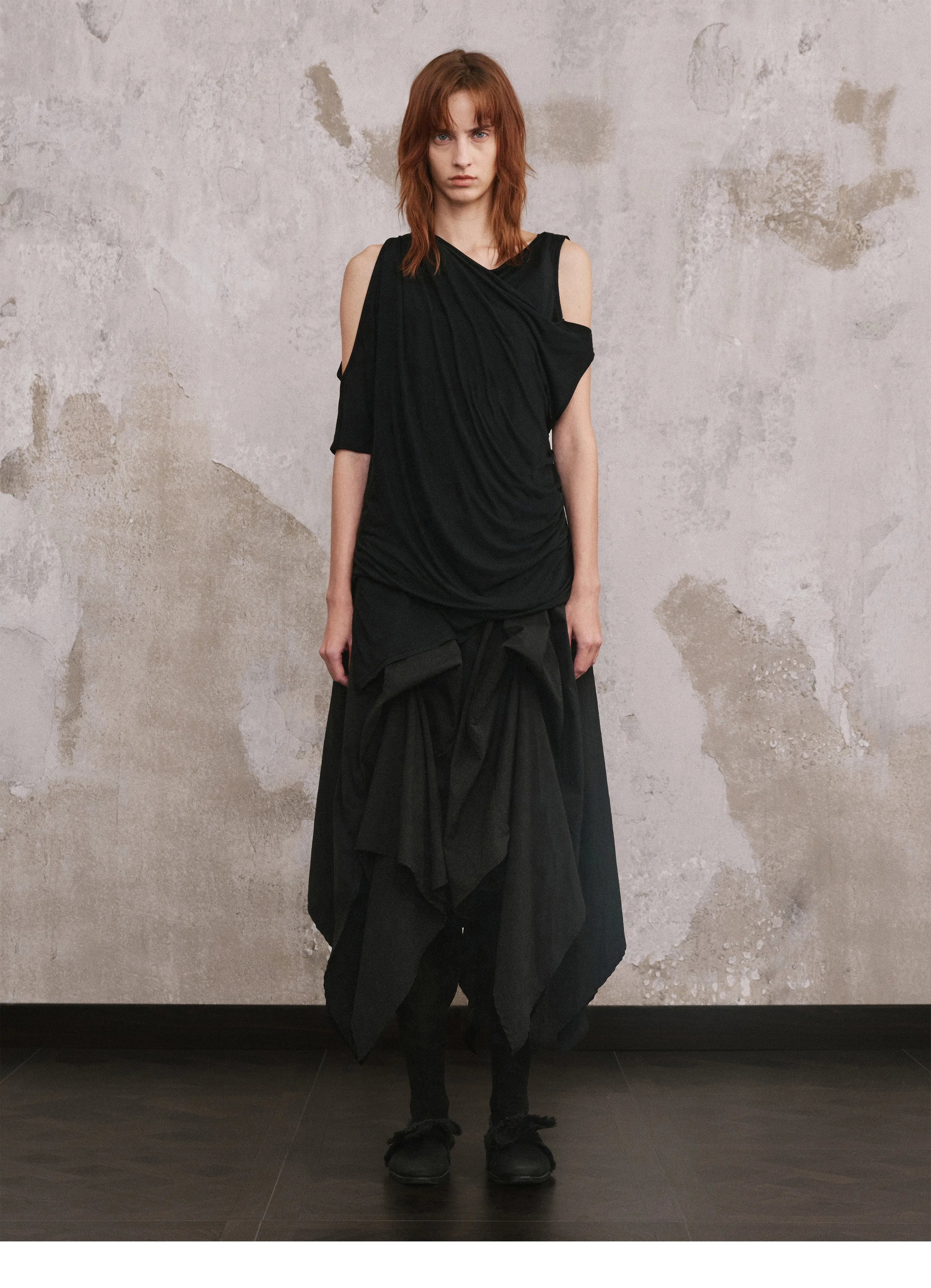 Cold-Shoulder Drape Top