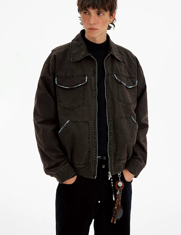 Contrast Trim Workwear Blouson