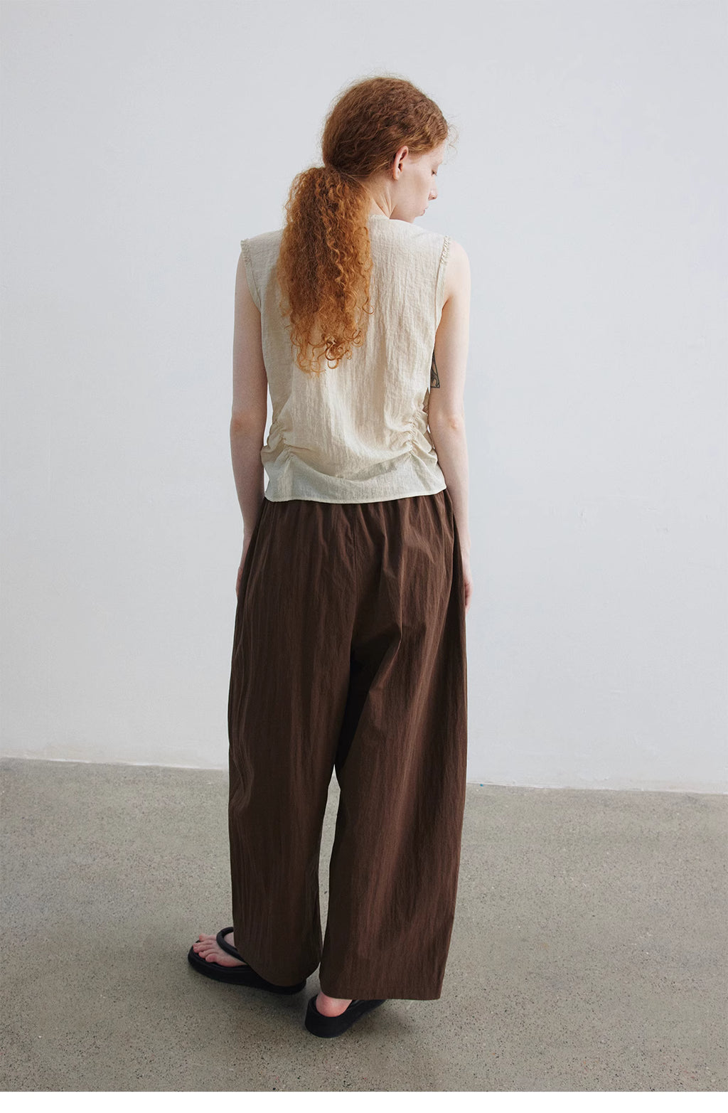 Ruched Sleeveless Top.