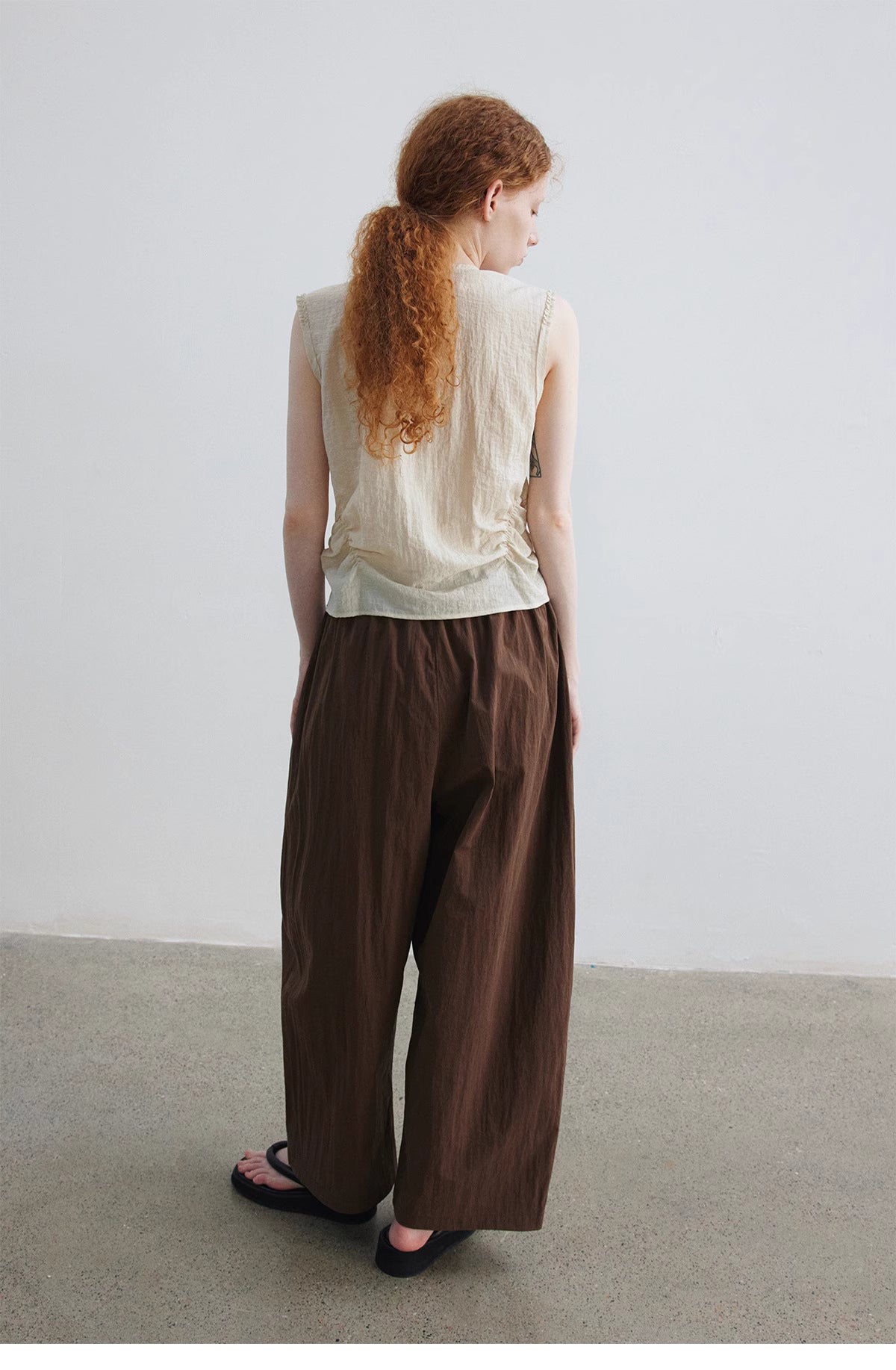 Ruched Sleeveless Top.