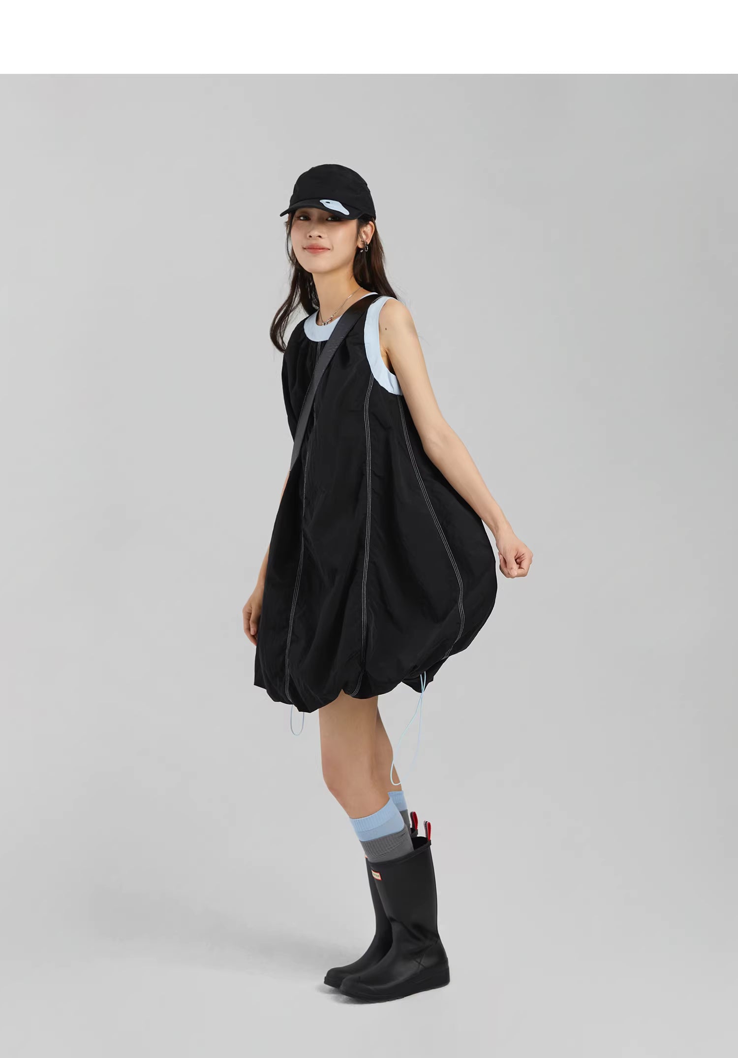 Technical Stitch Parachute Dress