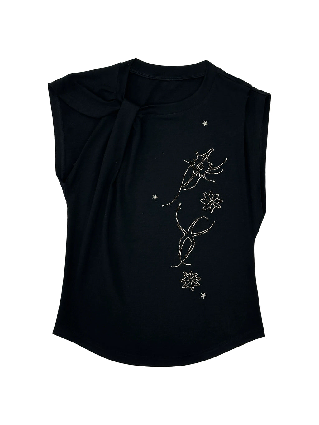 Celestial Rhinestone Shoulder-Knot Top