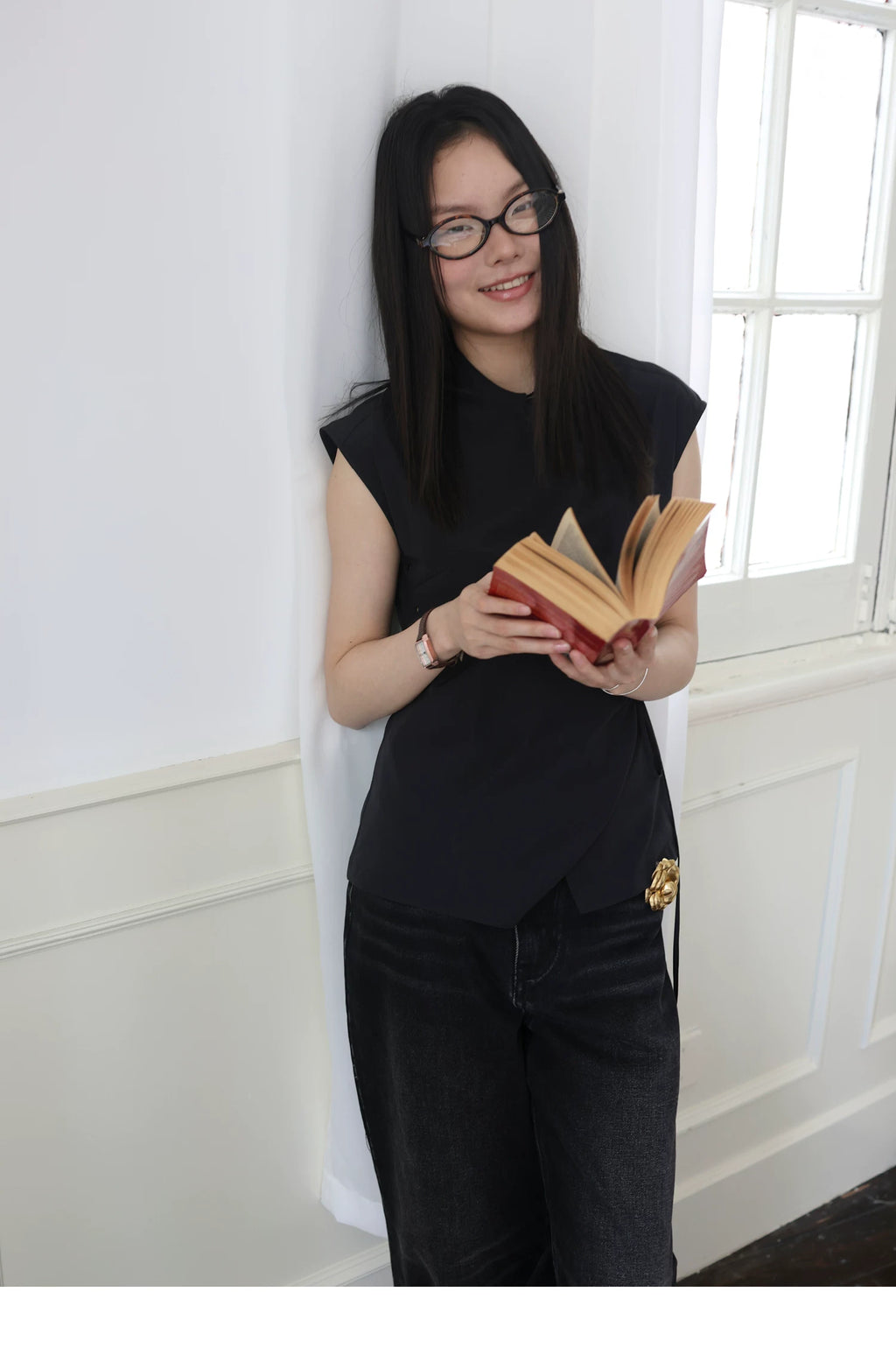 Asymmetric Wrap Sleeveless Top