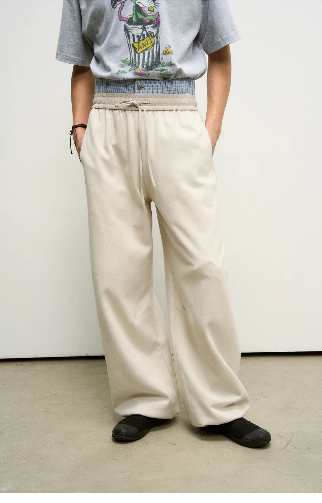 Hybrid Reconstructed Wide-Leg Sweatpants