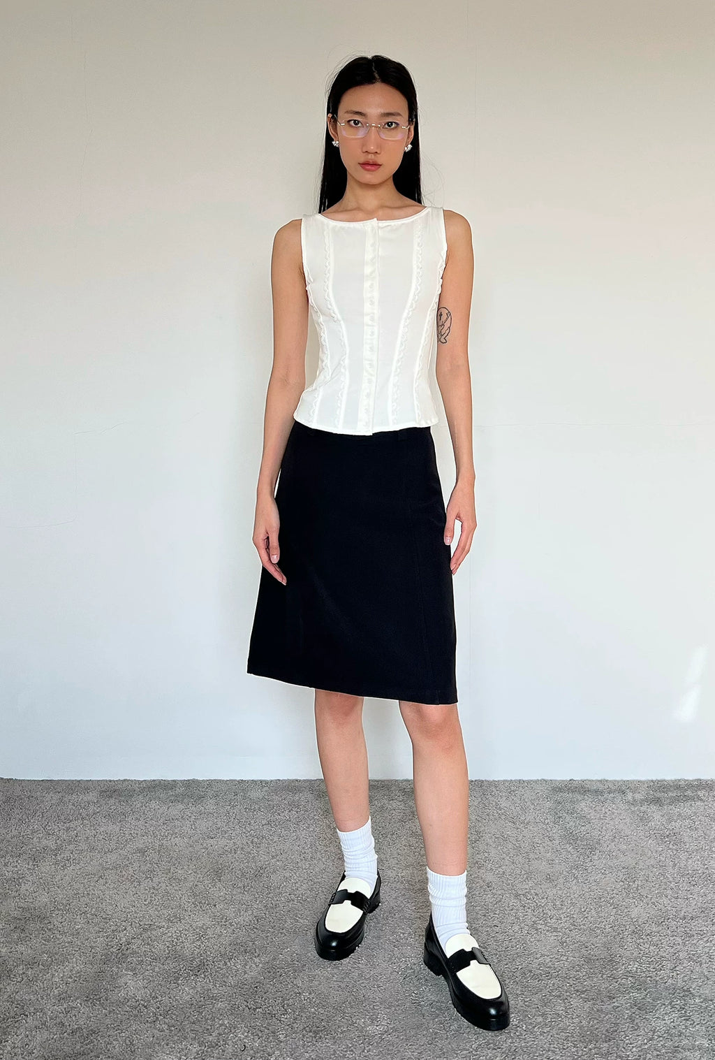 Contour Button Cotton Tank