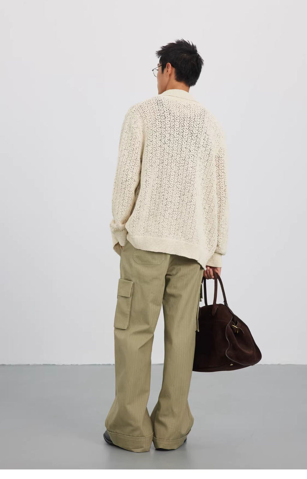 Raschel Matrix Knit Transitional Cardigan