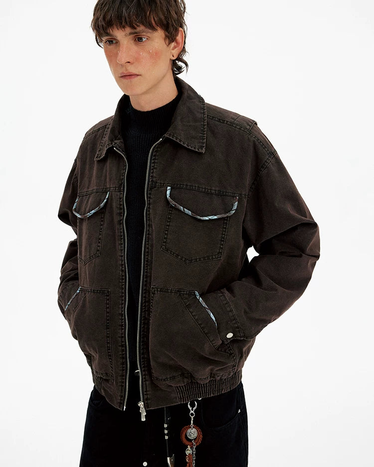 Contrast Trim Workwear Blouson