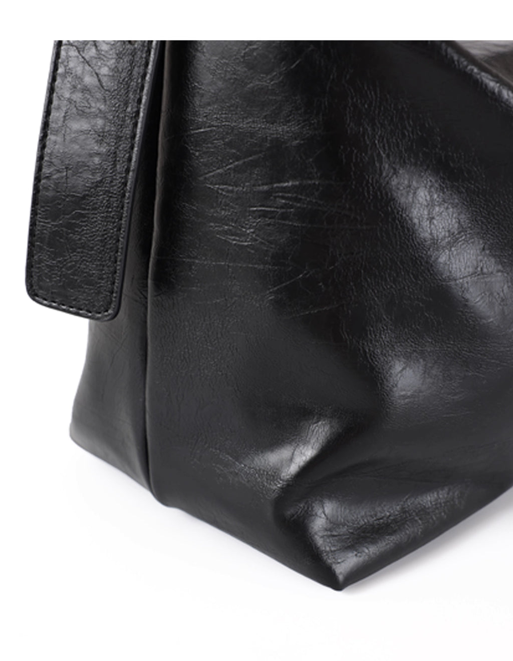 Black Leather Medium Crossbody Bag