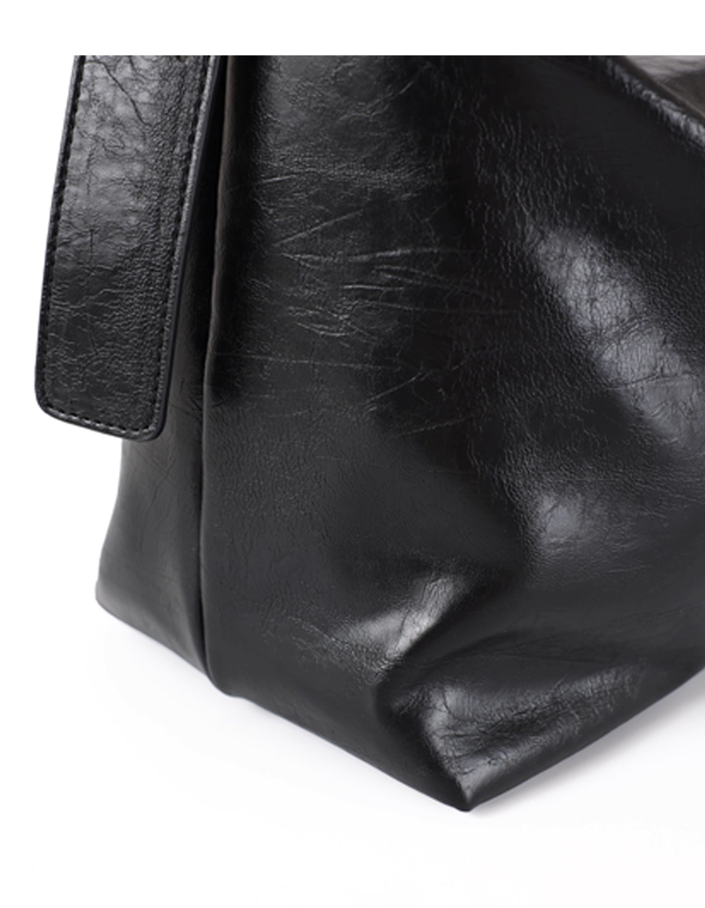 Black Leather Medium Crossbody Bag