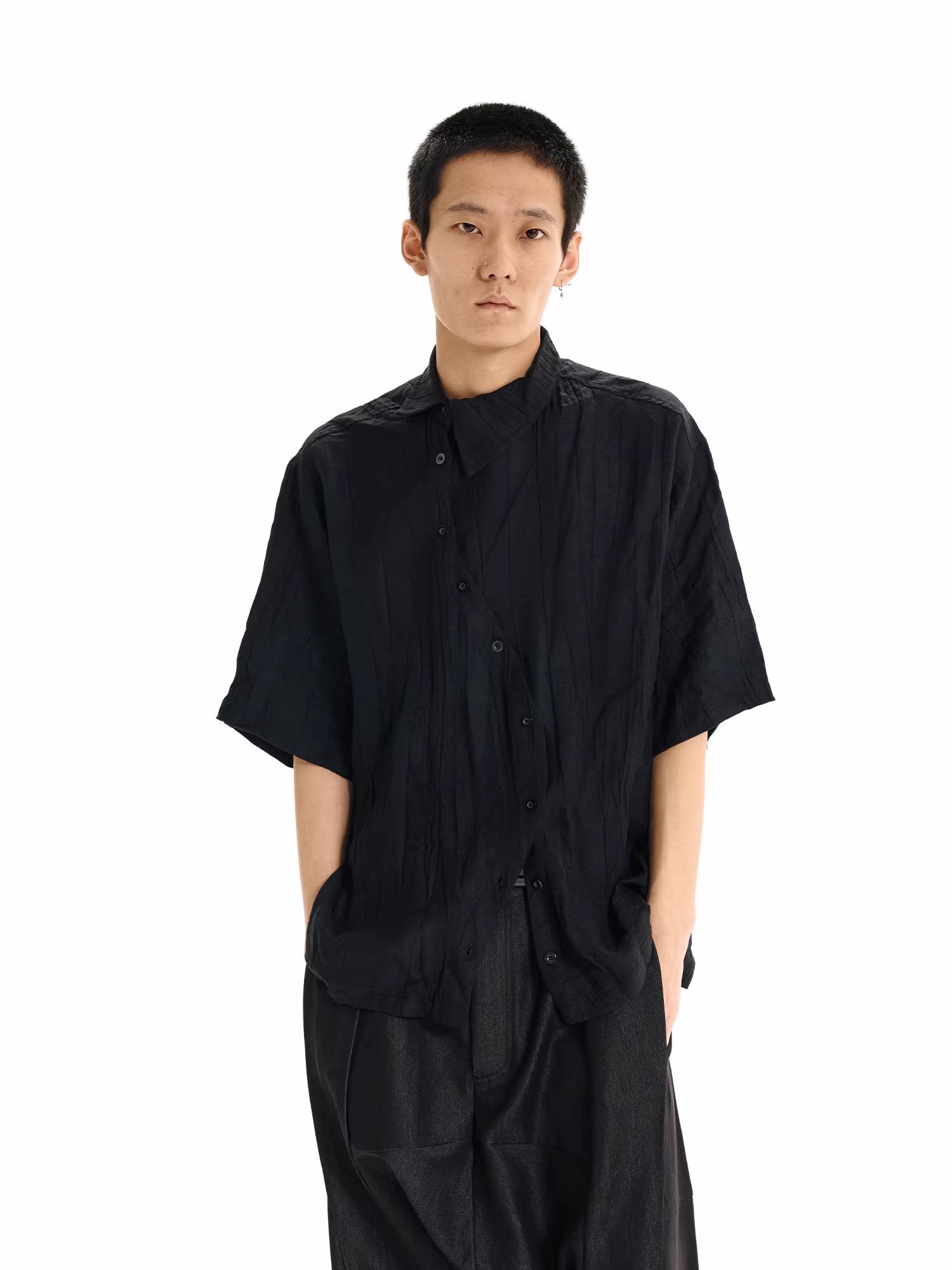 Kinetic Utility Wrap Shirt in Black Ink