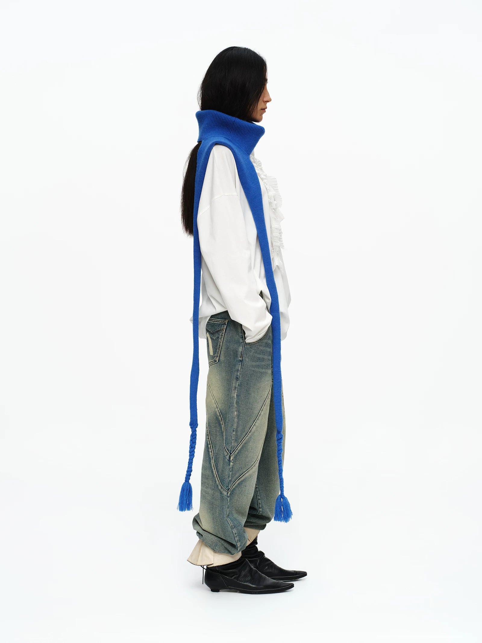 Cobalt Braided Scarf