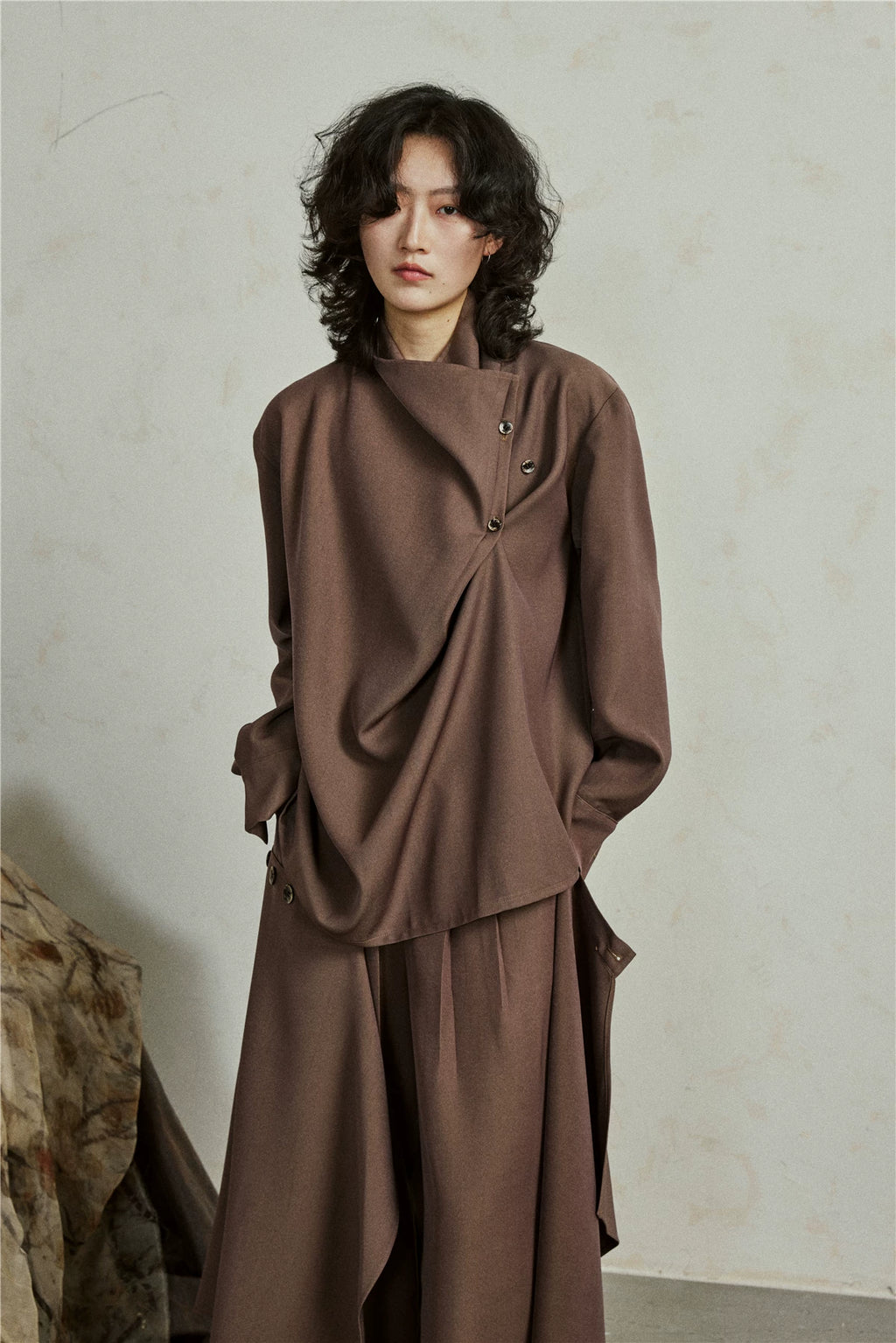 Sculptural Oversized Draped Tunic