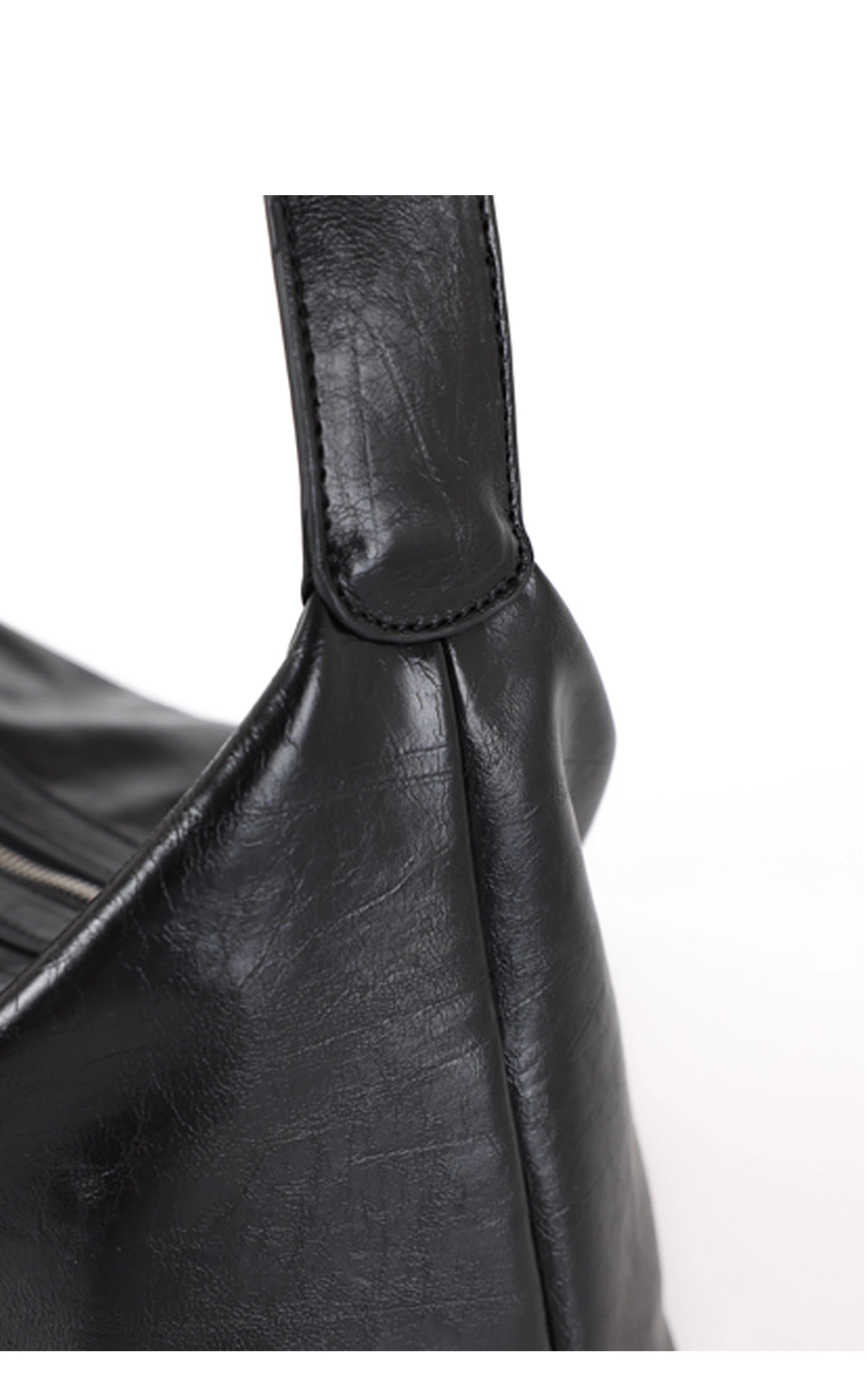 Black Leather Medium Crossbody Bag