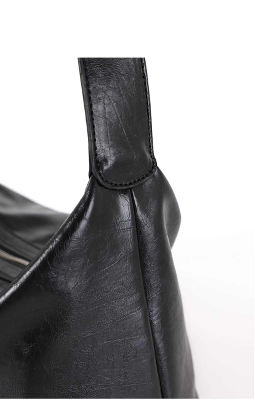 Black Leather Medium Crossbody Bag