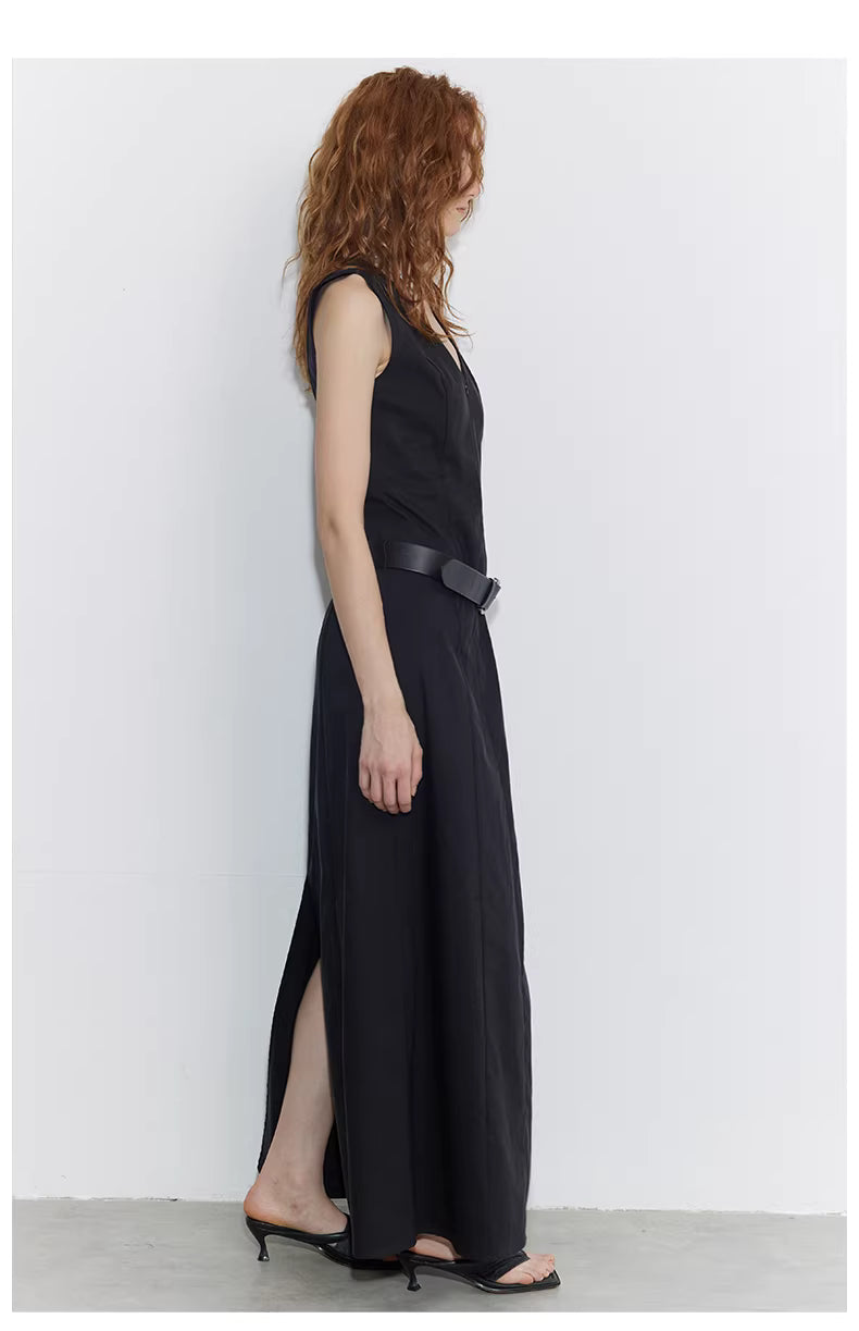 Regenerated Linen Column Dress