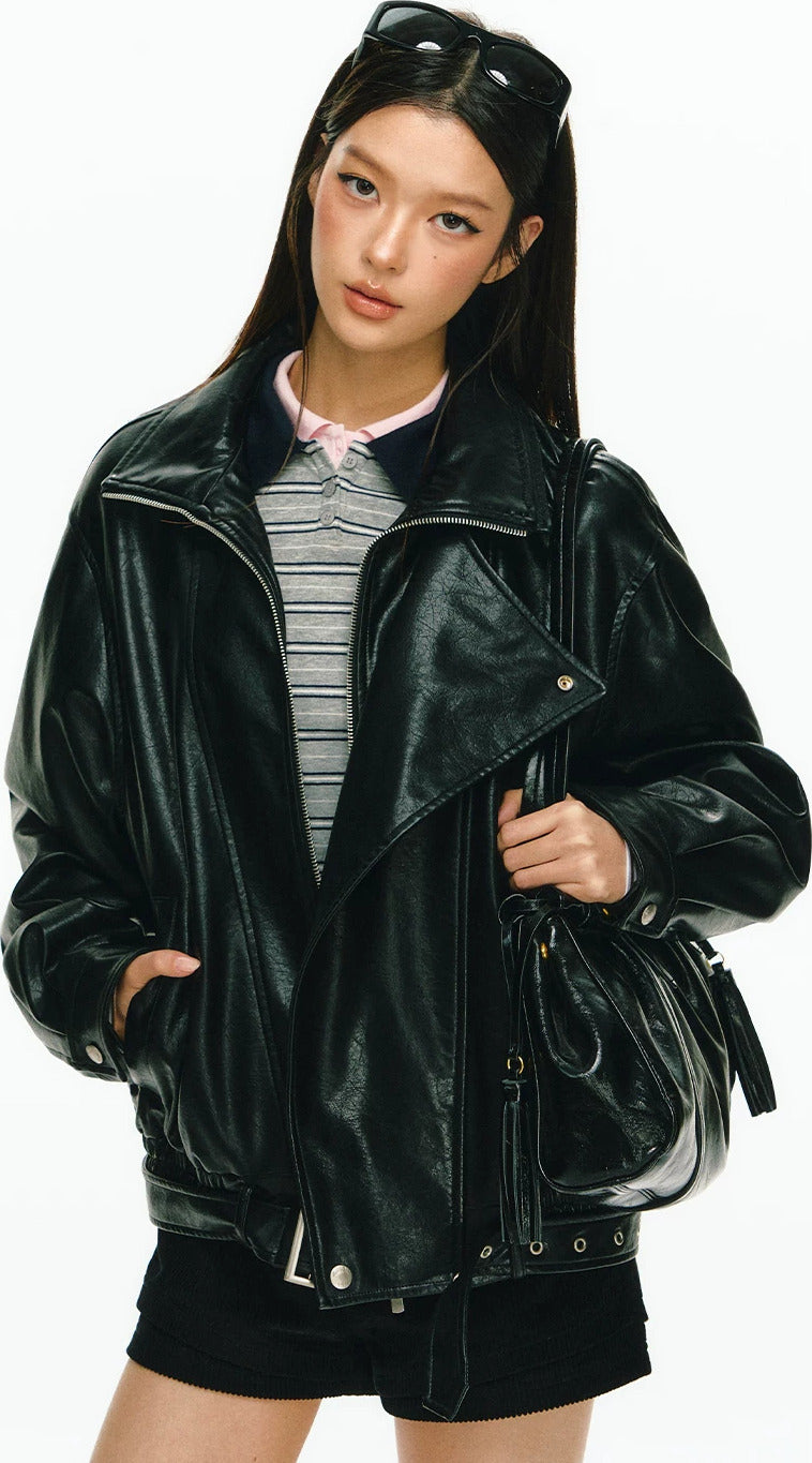 Model Off-Duty Biker Jacket