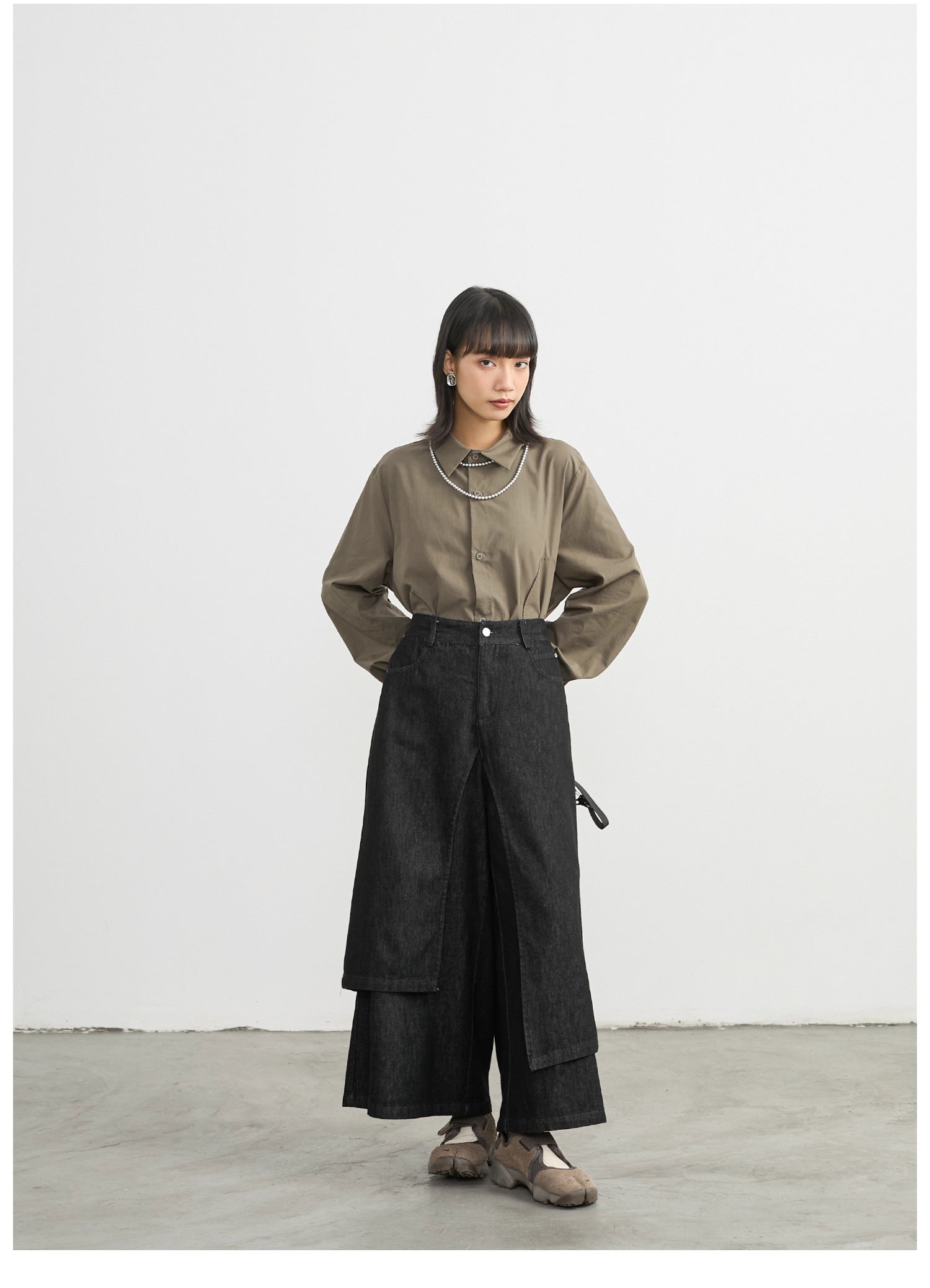 Split-Level Skirt Pants